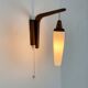 Wall light in teak and opaline glass, 1960s