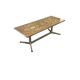Vintage ceramic coffee table with a chrome frame.
