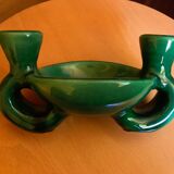 Green ceramic candlestick