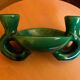 Green ceramic candlestick