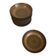 6 Longchamp brown enameled stoneware soup plates, 1970s