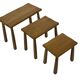 Vintage Set of 3 brutalist oak side or nesting tables 1970s