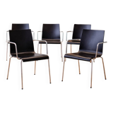 eta Furniture (Denmark) — Steel Tube & Wood Chairs (Set of 5) — Scandinavia