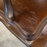 Set of 3 rustic nesting coffee tables in Louis XV style from 1950.