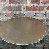 Side table industrial style riveted steel 1980