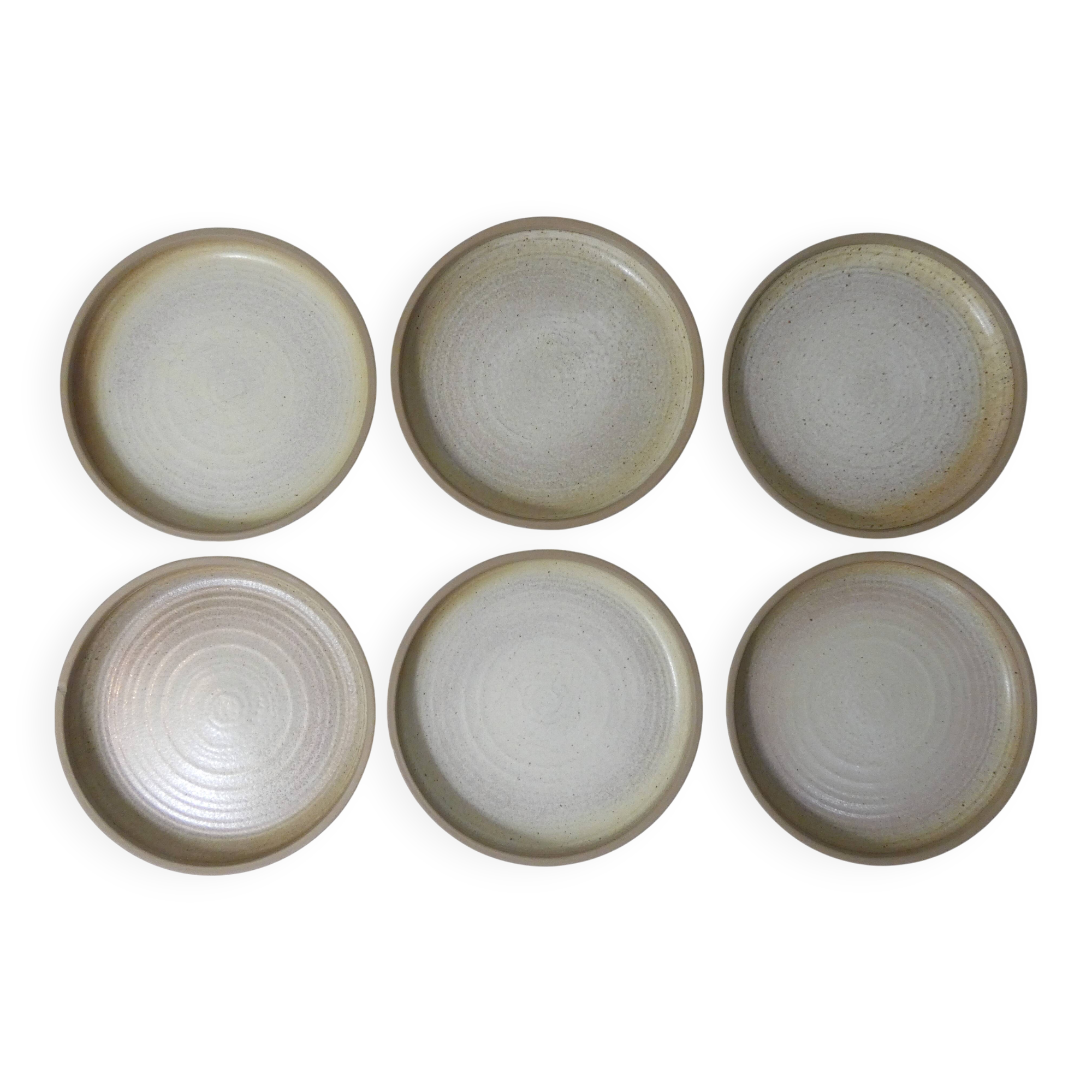 6 vintage stoneware dessert plates