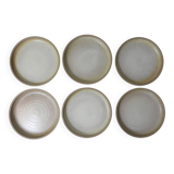 6 vintage stoneware dessert plates