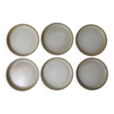 6 assiettes à dessert en grès vintage