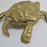Zoomorphic turtle vintage brass ashtray