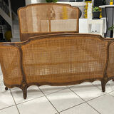 Double wicker basket in Louis XV style, 1950.