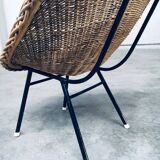 Wicker lounge chair in the style of Dirk Van Sliedregt for Rohé Noordwolde, Netherlands, 1960s.