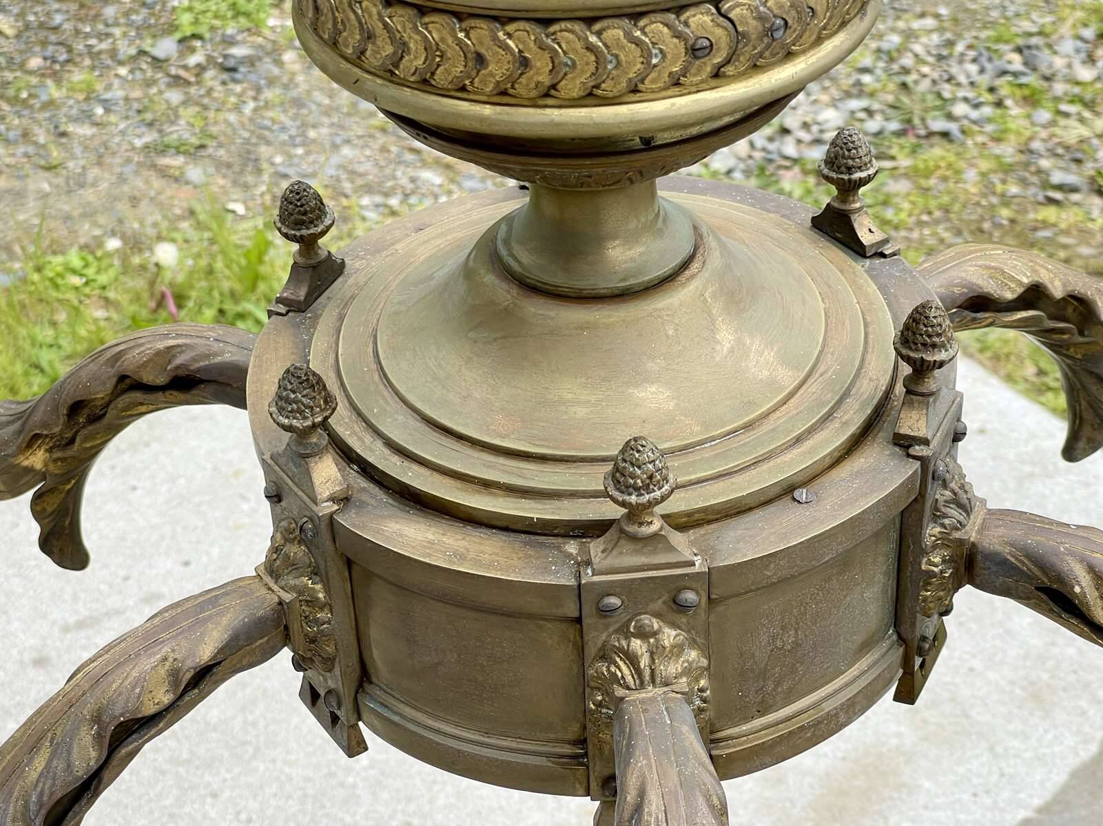 Lustre en bronze fin XIXème 6 feux
