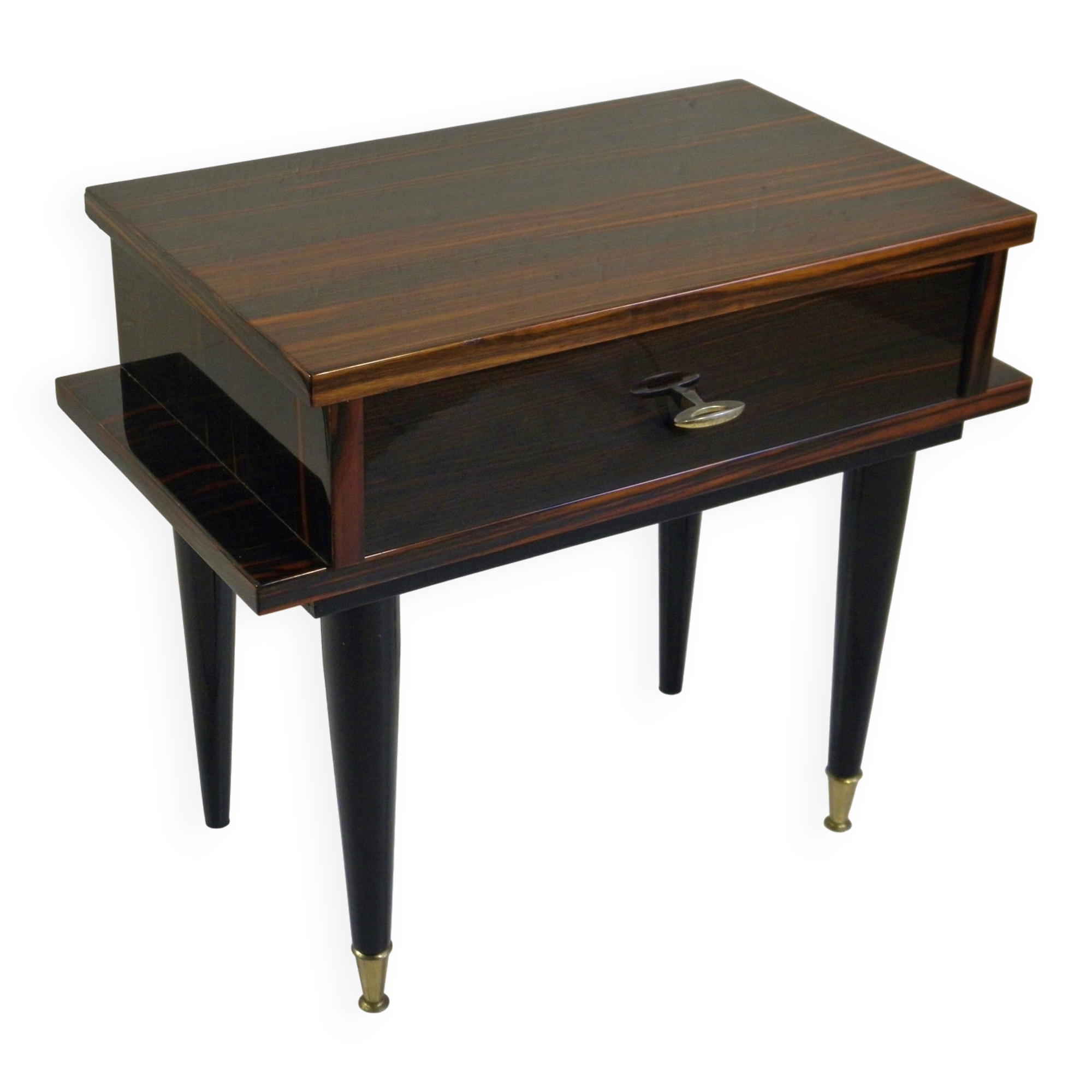 NIGHTSTAND in MACASSAR EBONY - 1960s