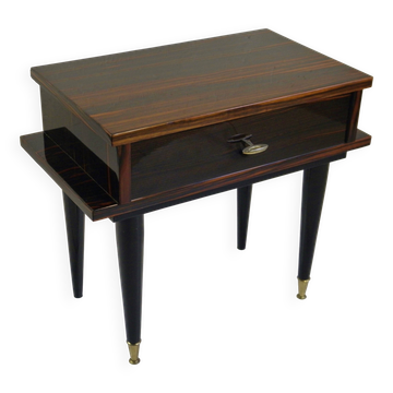 NIGHTSTAND in MACASSAR EBONY - 1960s