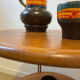 Folding service vintage castors solid wood 70s