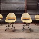 Set of 4 beige chairs by Miroslav Navràtil by Vertex