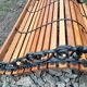 Old garden bench with vintage cast iron legs xxeme