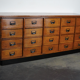 German apothecary cabinet in oak, mid-twentieth century