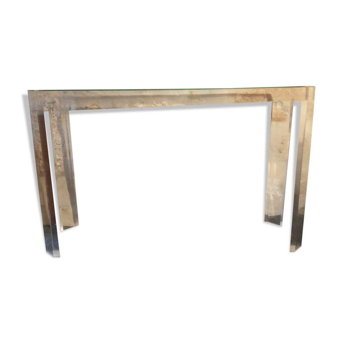 David Lange Glass and Plexi Console