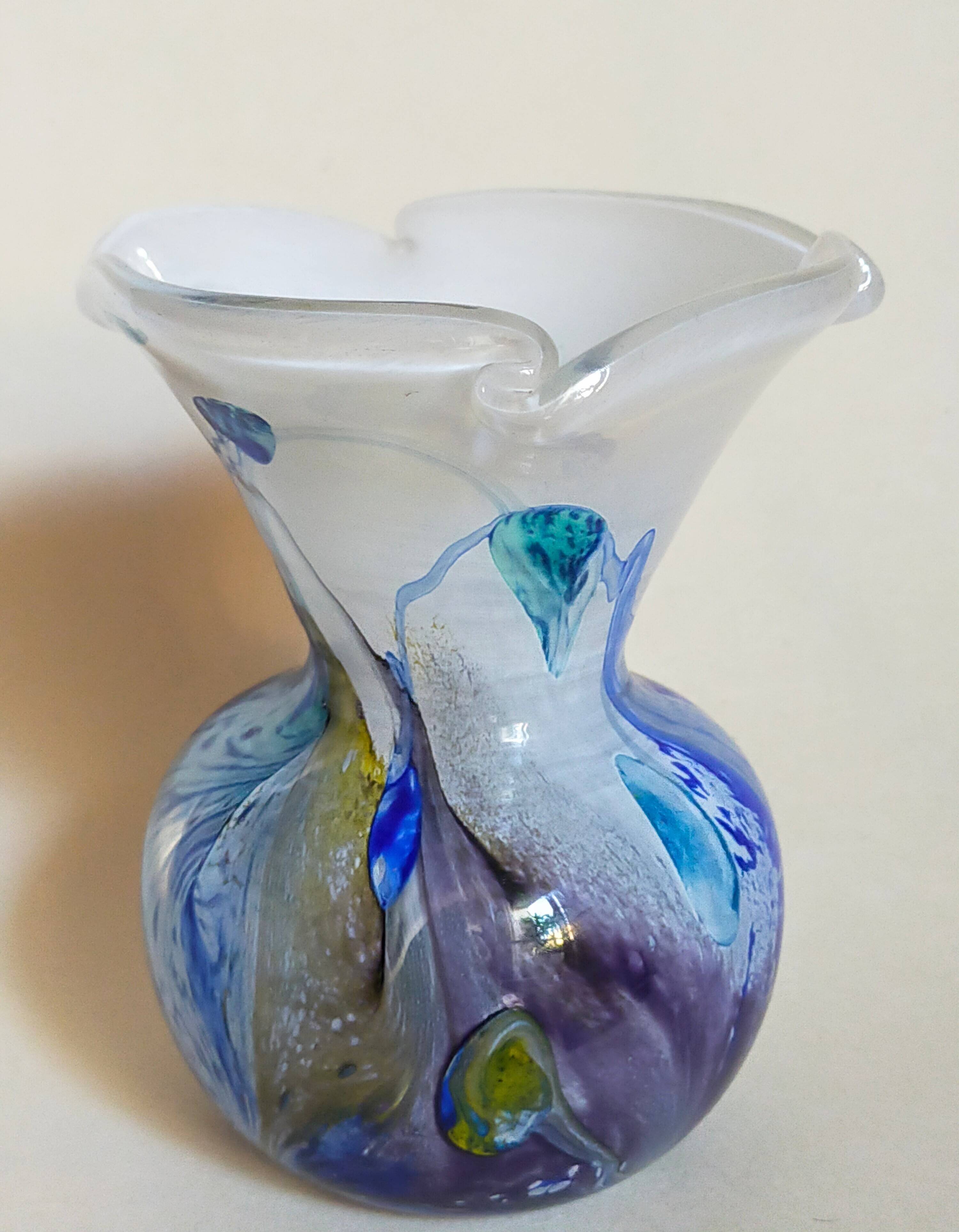 Vase glass paste of the glassmakers of Maure Vieil Mick and Bob Le Bleïs 80s