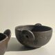 Pair of 2 handmade stoneware bowls, 20th century