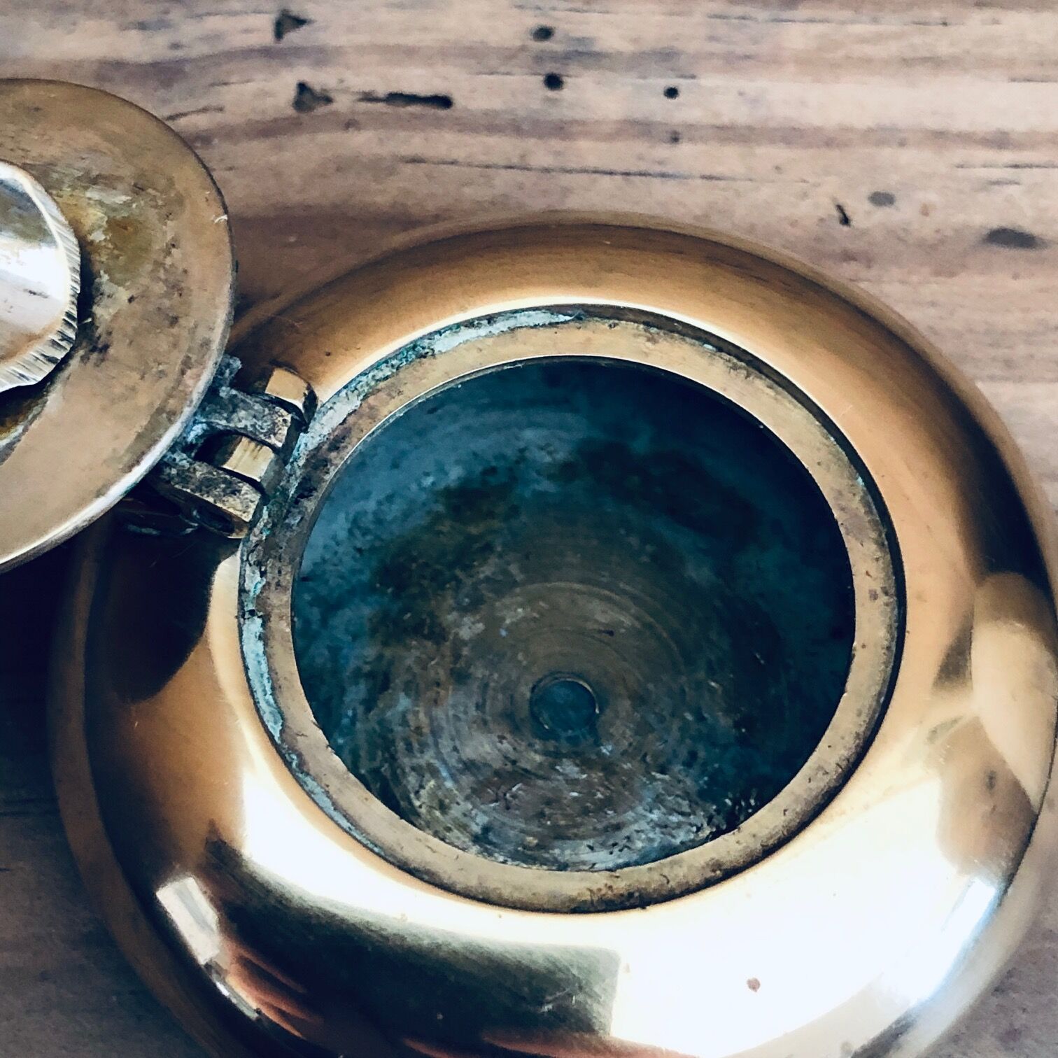 Vintage brass pocket ashtray