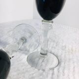 Stemmed glasses, vintage black flutes