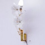 Charming Set of 2 Murano White Flowers Wall Light, 1970s