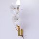 Charming Set of 2 Murano White Flowers Wall Light, 1970s