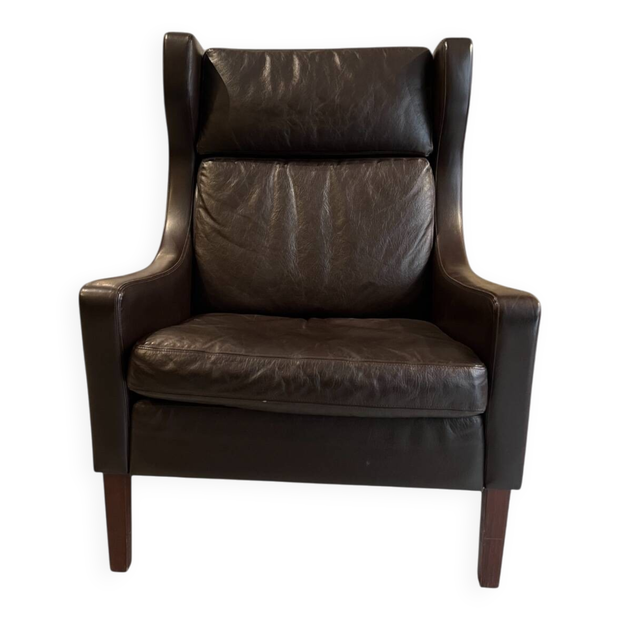 Leather wingback chair
