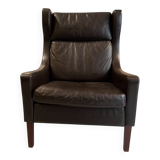 Leather wingback chair