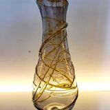 Val saint lambert Studio Cristal vaas, Alfred collard, reliëf decor, 1996