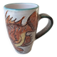 Large ceramic mug with fish decoration - Vallauris 1960s