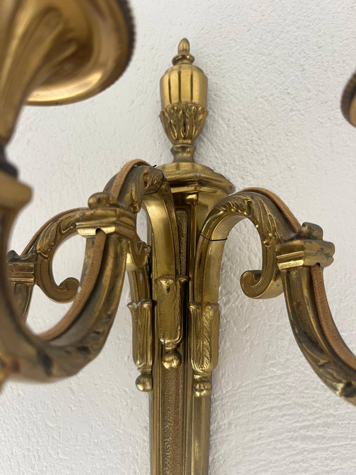 3-arm wall sconce in gilded bronze