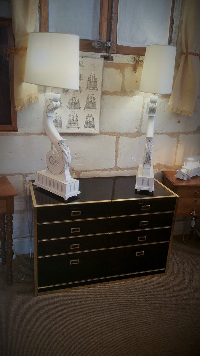 Commode Roche Bobois vintage laqué noir