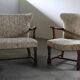 Vintage Danish Art Deco Pair of Armchairs in Solid Oak - 1940s