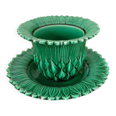 Pot with saucer in slip