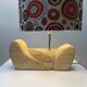 1960s organic French stone table lamp