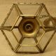 Chandelier lantern brass hexagonal vintage glass plates