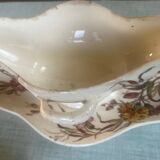 Gien polychrome gravy boat Carnation model