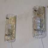 Pair of crystal and brass wall sconces by Carl Fagerlund