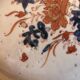 China plate porcelain xviii compagnie des indes orange blue flower decoration