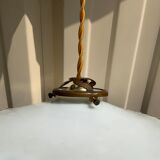 Vintage opaline suspension white wavy threads and gold socket retro firm style