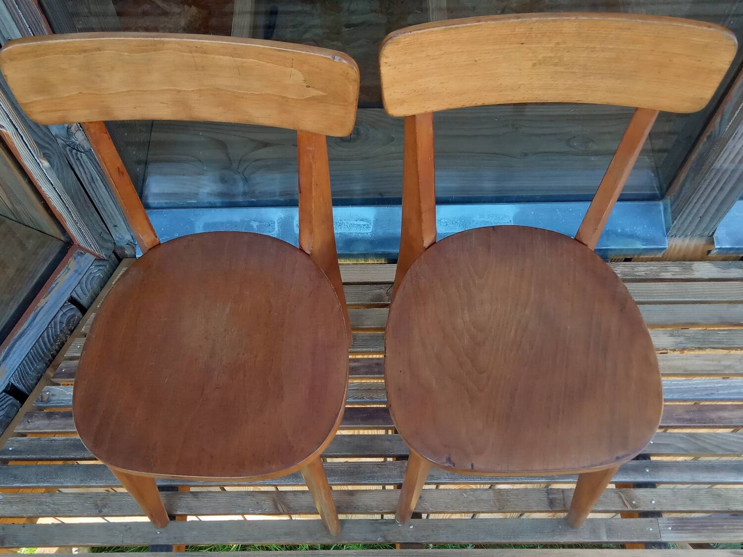 Pair of 1950s bistro chairs