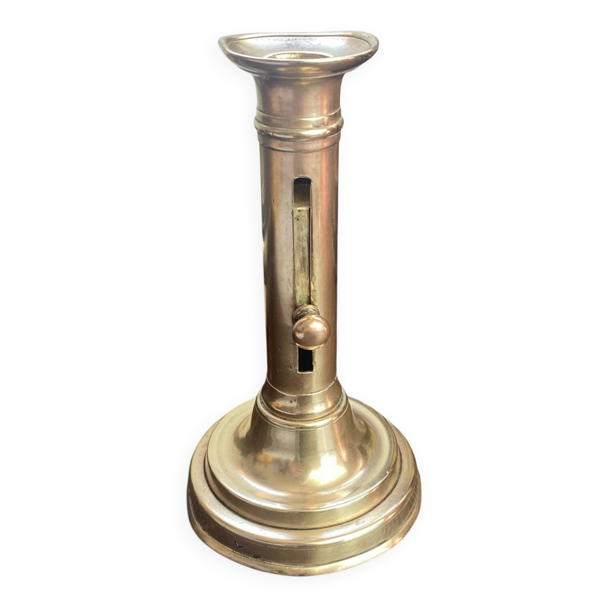 Push candle holder in brass