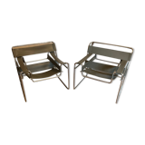 Pair of vintage armchairs B3 vassily by Marcel breuer at the bauhaus circa 1980