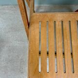 Pair of 70s wooden folding chairs