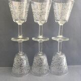 Set of 6 chissed port glasses