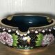 Ashtray, pocket emptier in brass and cloisonné enamel, floral decoration, China