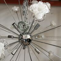 White flowers murano glass sputnik chandelier
